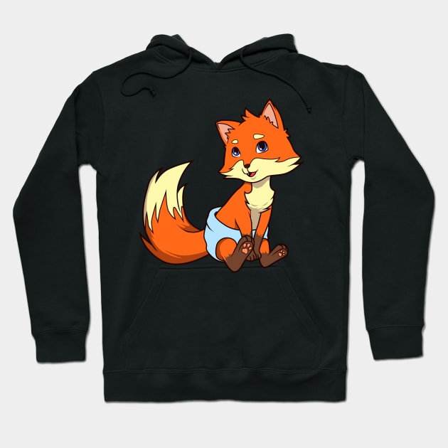 Kawaii Baby Fox Hoodie by Modern Medieval Design